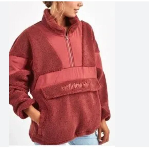 NWOT Adidas originals teddy bear sherpa sweater/jacket - Oversized - Picture 3 of 9